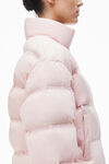 alexander wang cropped puffer coat with reflective logo light pink