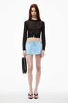 Alexander Wang black cropped cardigan in clear bead hotfix