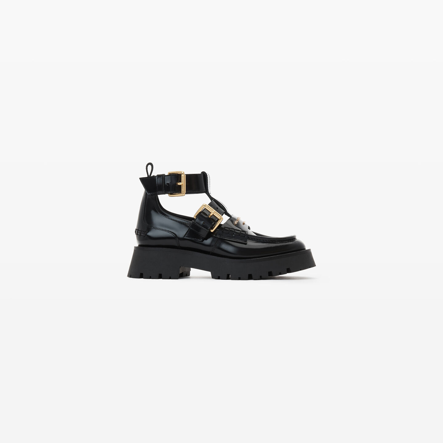 Shop Alexander Wang Carter Box Calf Ankle Strap Boot In Leather In Black