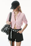 Alexander Wang light pink high-frequency stacked logo cardigan in merino wool
