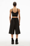 alexander wang 徽标装饰罗纹针织弹力文胸 black