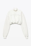 alexander wang mock neck sweatshirt in cotton  white