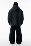 Alexander Wang black multi 手钩徽标装饰黑色加大款连帽衫
