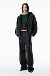 Alexander Wang black black worn moto leather workwear pant