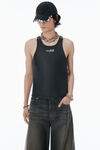Alexander Wang vintage black 皮革 trompe-l'oeil 牛仔裤