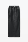 Alexander Wang black 5-pocket pencil skirt in primal nappa lambskin leather