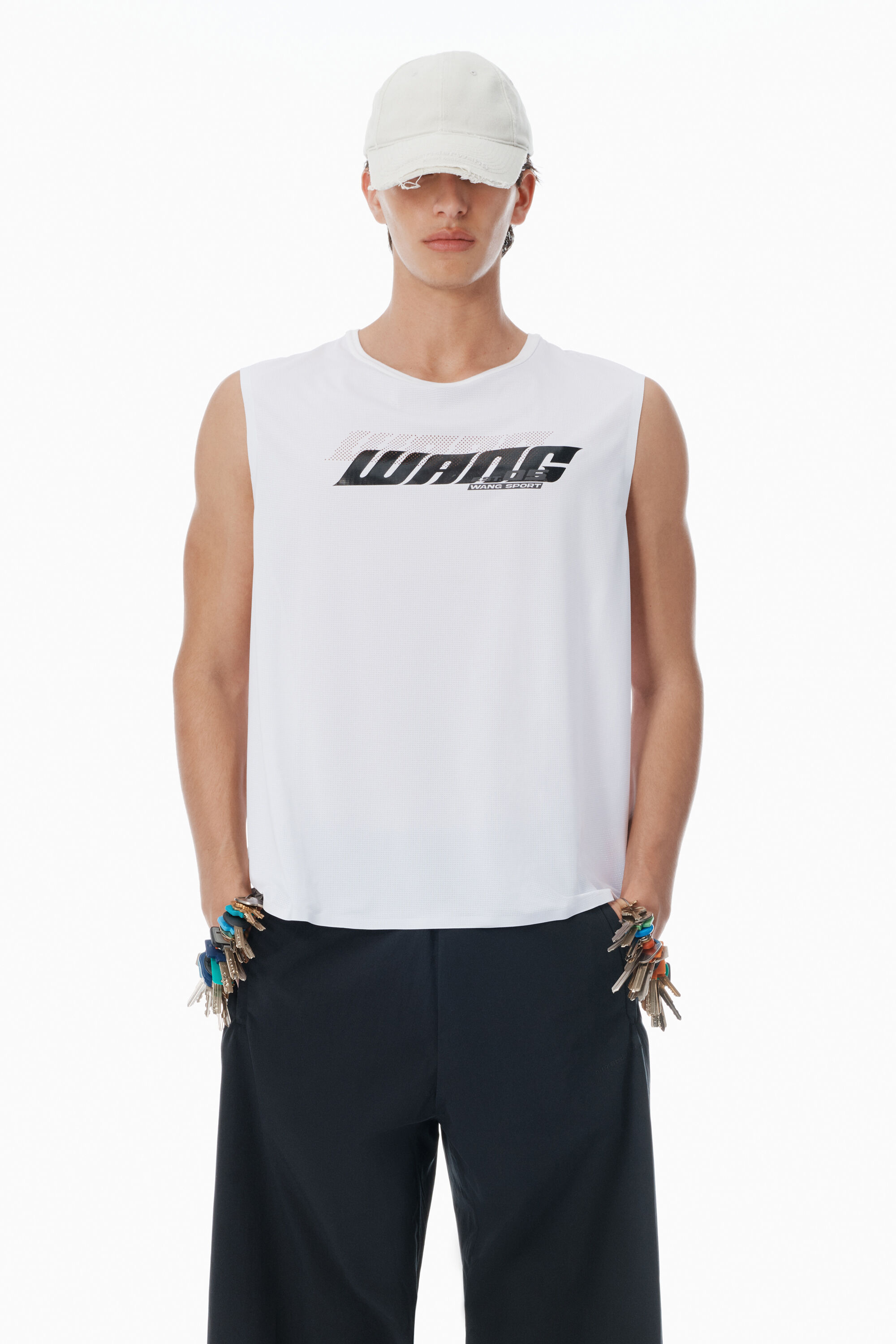 偉大 alexander wang 亚历山大王灰色阔腿运动裤WASHED CEMENT