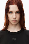 alexander wang 发泡徽标装饰棉质平纹针织短款 t 恤  black