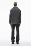 Alexander Wang vintage grey 棉质平纹针织布男士长袖 polo t 恤