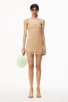 alexander wang 轻薄网眼透明烫钻吊带连衣裙 ginger