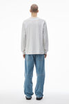 alexander wang long-sleeve tee in high twist jersey light heather grey