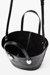 Alexander Wang black dome small tote bag in crackle patent leather