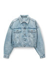 Alexander Wang vintage bleach blue regen indigo denim clip trucker jacket