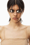 alexander wang clear hotfix camisole in light mesh ginger