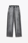 Alexander Wang washed feather trackpants in crushed velour