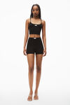 Alexander Wang black bike short in in seamless ribbed knit