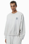 Alexander Wang light heather grey unisex logo oversized cotton terry sweatshirt