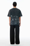 Alexander Wang washed black black ny skyline crystal hotfix t-shirt