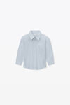 alexander wang kids button down shirt in compact cotton xenon blue