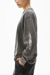 Alexander Wang washed cedar flame logo-embossed long-sleeve tee in cotton