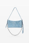 Alexander Wang blue ricco crushed flap bag leather slim