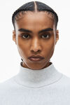 alexander wang turtleneck sweatshirt in classic terry light heather grey