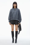 Alexander Wang washed asphalt puff logo sweatshirt in structured terry