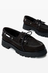 Alexander Wang chocolate mocassini da barca marroni in pelle scamosciata cerata carson