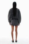 Alexander Wang washed black black cotton-terry running shorts
