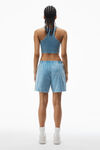 Alexander Wang washed blue relaxed-fit shorts in heavy cotton jersey