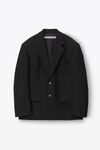 alexander wang 羊毛精裁平驳翻领西装外套 black