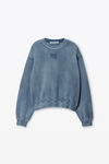 Alexander Wang washed blue ink blue logo puff print sweatshirt
