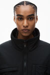 alexander wang sculpted jacket in teddy fleece & nylon  black