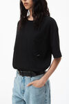 Alexander Wang black t-shirt à poche en crêpe de jersey