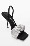 alexander wang julie crystal scrunchie sandal in crystal black