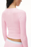 Alexander Wang light pink long-sleeve tee in ribbed cotton jersey