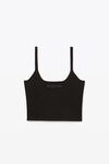 alexander wang scoop neck tank in stretch viscose knit black
