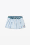 Alexander Wang oxford blue/white デニムウエストバンド コットン オックスフォード ボクサースタイルショーツ