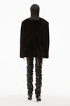 alexander wang 短款卷边礼服外套中长款 black