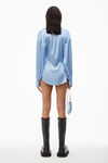 alexander wang draped button up shirt in silk charmeuse easter egg