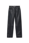 Alexander Wang black ez - mid rise relaxed straight pant in primal nappa lambskin leather