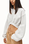 V-NECK CROPPED PULLOVER IN CLASSIC TERRY