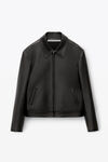 alexander wang 内衬皮革收腰夹克 black
