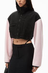 alexander wang 泰迪摇粒绒短款拉链夹克 light pink
