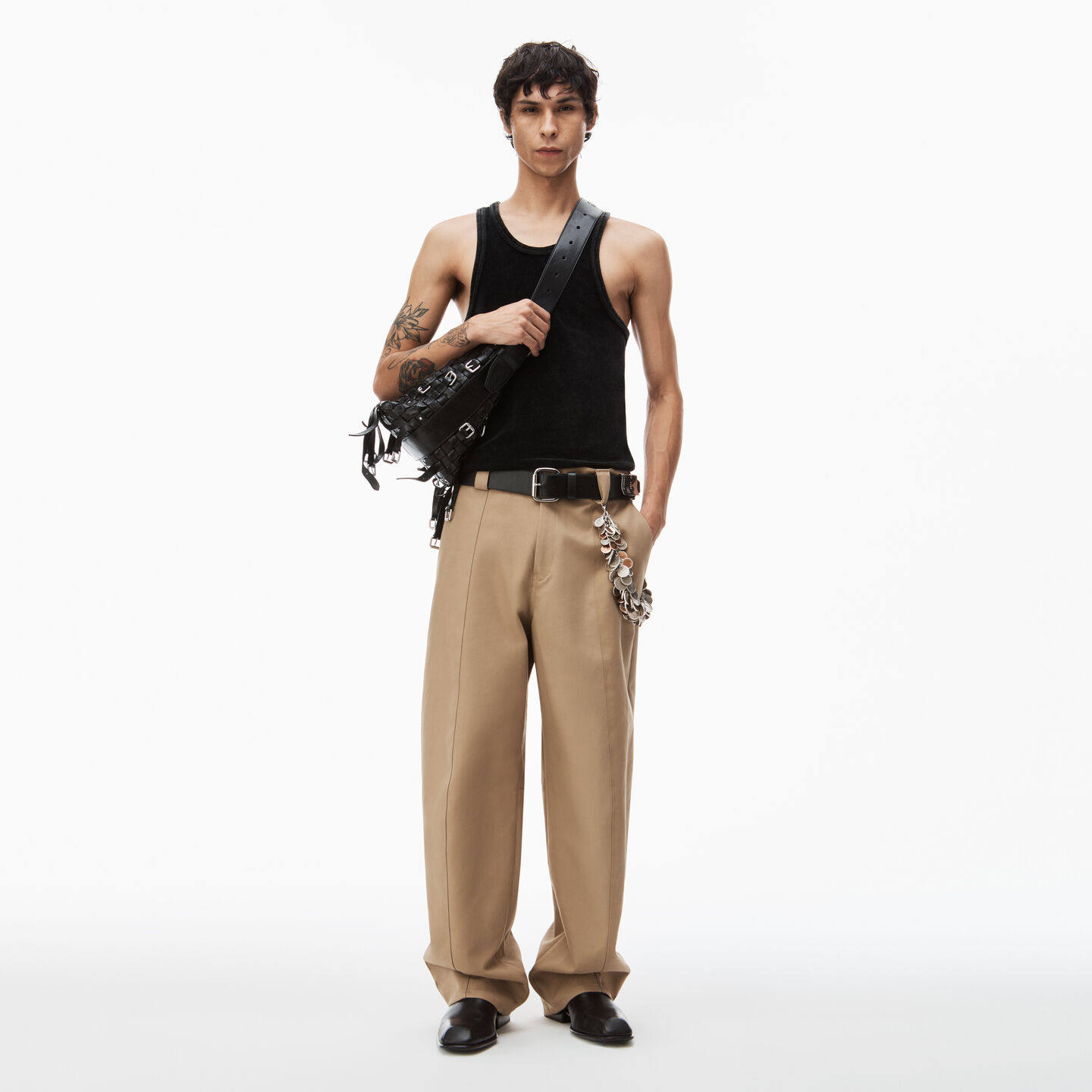 Alexander Wang Elasticated Tailored Trouser In Twill In Khaki