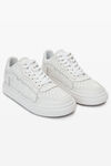 alexander wang 徽标发泡彩胶卵石纹皮革运动鞋 optic white