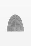 Alexander Wang heather grey 徽标旗标装饰罗纹无檐帽
