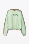 alexander wang fu dog graphic pullover in terry mint
