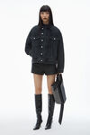 Alexander Wang grey aged oversize trucker jacket in cotton denim