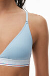 alexander wang triangle bra in ribbed jersey blue pearl